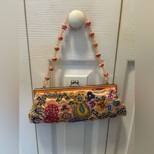 Vintage Beaded Floral Evening Clutch